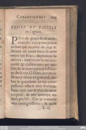 Priere Du Fidelle en l'agonie.
