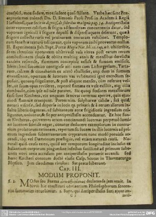Cap. III. Modum Proponit