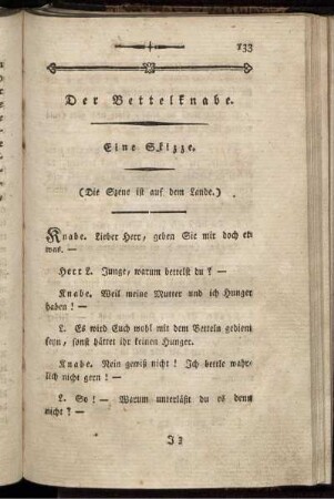 Der Bettelknabe. Eine Skizze.