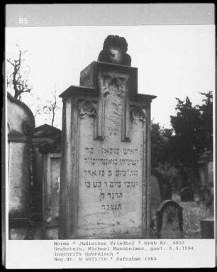 Grabstein von Michael Mannheimer (gestorben 1894.03.05)