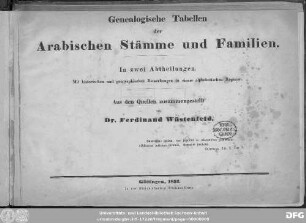 Abth. 1: Die Jemenischen Stämme