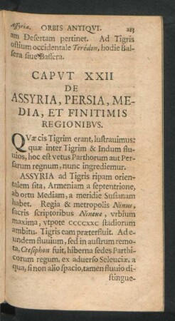Caput XXII. De Assyria, Persia, Media, Et Finitimis Regionibus,.