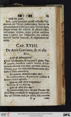 Cap. XVIII. De Aeris Gravitate, & vi elastica