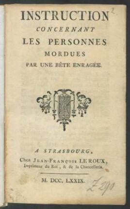 Instruction Concernant Les Personnes Mordues Par Une Bête Enrangée