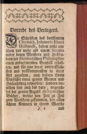 Vorrede des Verlegers