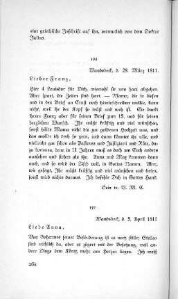 196 Wandsbeck, d. 28. März 1811.