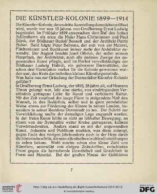 Die Künstler-Kolonie 1899-1914