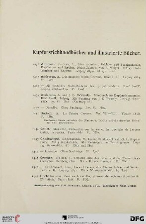 Kupferstichhandbücher und illustrierte Bücher (Nr. 1436-1487)