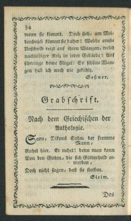 Grabschrift.