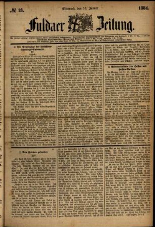 Ausgabe vom Mittwoch, den 16. Januar 1884.