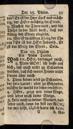 49-59, Der 25. - 29. Psalm