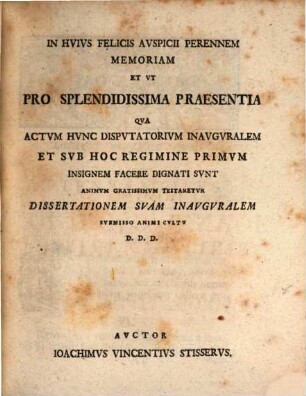 Dissertatio Inavgvralis Medica De Medicamentis Attenvantibvs