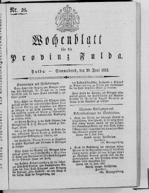 Nr. 26, Ausgabe vom 29. Juni 1833 [ S. 508 fehlt]