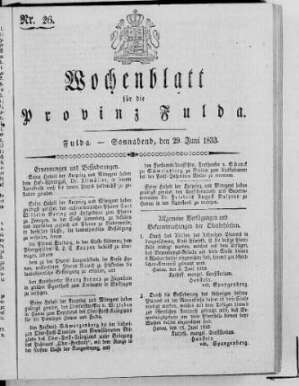 Nr. 26, Ausgabe vom 29. Juni 1833 [ S. 508 fehlt]