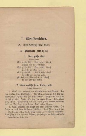 I. Menschenleben
