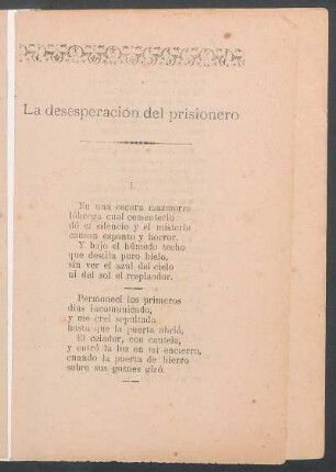 La desesperación del prisionero