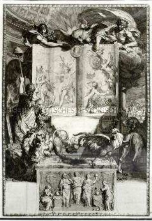Allegorische Darstellung auf Wilhelm III. von Oranien als Befreier der Niederlande