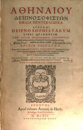 Deipnosophistarum libri XV