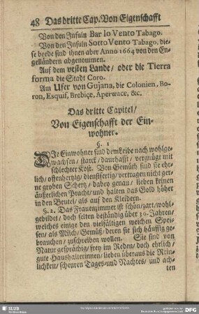 Das dritte Capitel, Von Eigenschafft der Einwohner