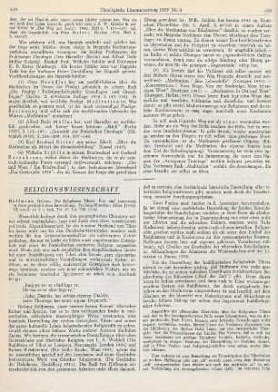 419-421 [Rezension] Hoffmann, Helmut, Die Religionen Tibets