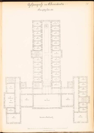 Gefängnis, Schweidnitz: Hauptgebäude Grundriss 2.OG