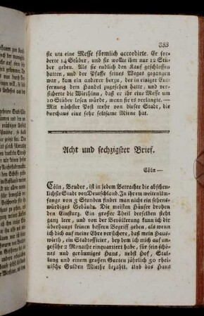 Acht und sechzigster Brief. Cöln