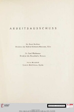 Arbeitsausschuss