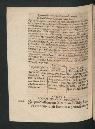 Analysis. Logico-Philolo-Theologica.