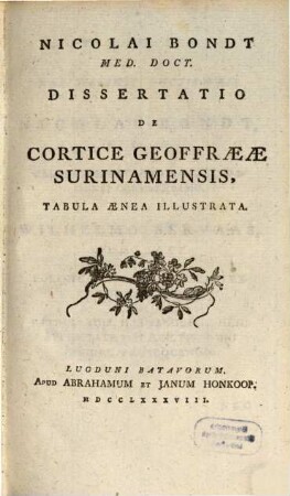De cortice Geoffraeae Surinamensis