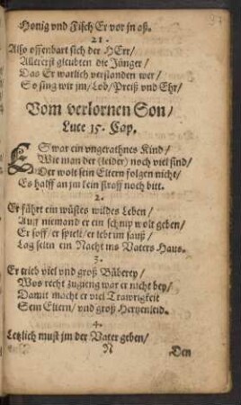Vom verlornen Son ...