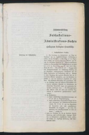 I. Subhastations-Sachen