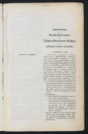 I. Subhastations-Sachen