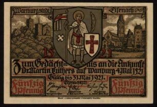 Fünfzig Pfennig Wartburgstadt Eisenach