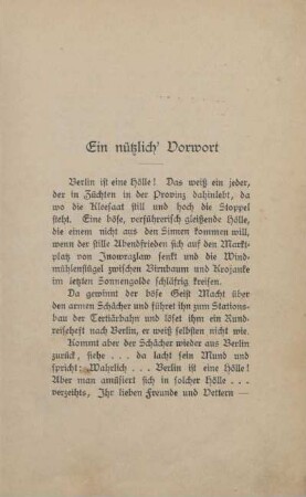 Ein nützlich' Vorwort