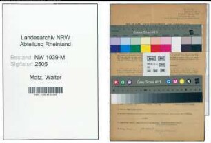 Entnazifizierung Walter Matz , geb. 15.05.1908 (Chemotechniker)