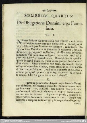 Membrum Quartum. De Obligatione Domini erga Famulum