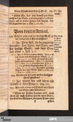 Vom dritten Articul