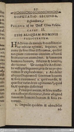 Disputatio Secunda, Respondente Philippo uf der Beck Clivo-Vesalio [Caput II.-VIII.]