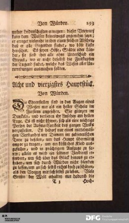 XLVIII. Hauptstück. Von Würden.