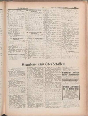 Kranken- und Sterbekassen.