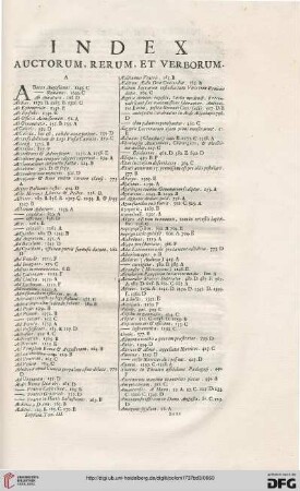 Index auctorum, rerum, et verborum