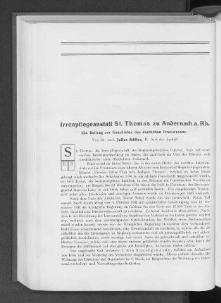 Irrenpflegeanstalt St. Thomas zu Andernach a. Rh.