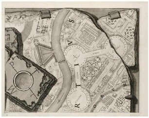 Ichnographia (Plan des Marsfelds im antiken Rom), aus der Folge "Il Campo Marzio dell’Antica Roma", Tafel X
