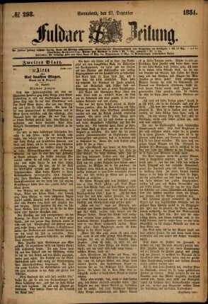 Ausgabe vom Samstag, den 27. Dezember 1884.