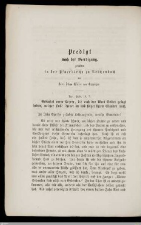 Predigt nach der Beerdigung