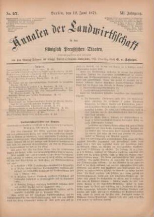 No. 47. Berlin, den 12. Juni 1872. XII. Jahrgang.
