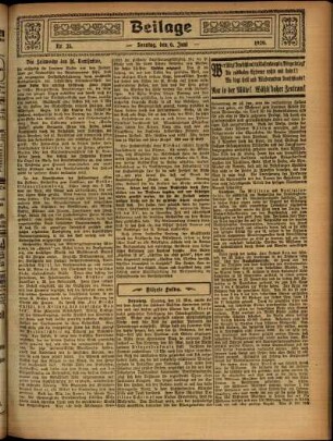 Zweite Ausgabe vom Sonntag, den 06. Juni 1920.