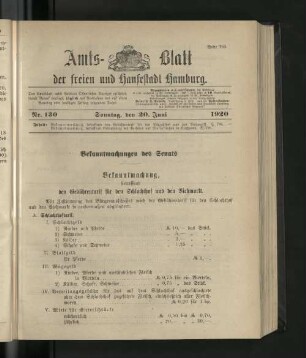 No. 130, 20. Juni 1920