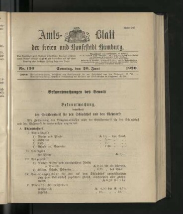 No. 130, 20. Juni 1920