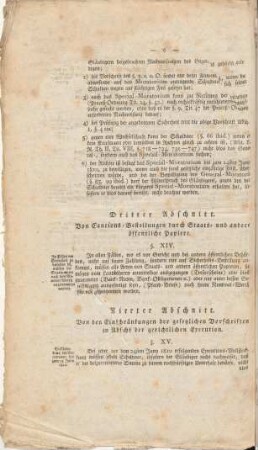 Vierter Abschnitt. Von den Einschränkungen der gesetzlichen Vorschriften in Absicht der gerichtlichen Execution